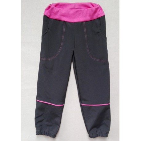 Kalhoty softshel - šedo-růžové